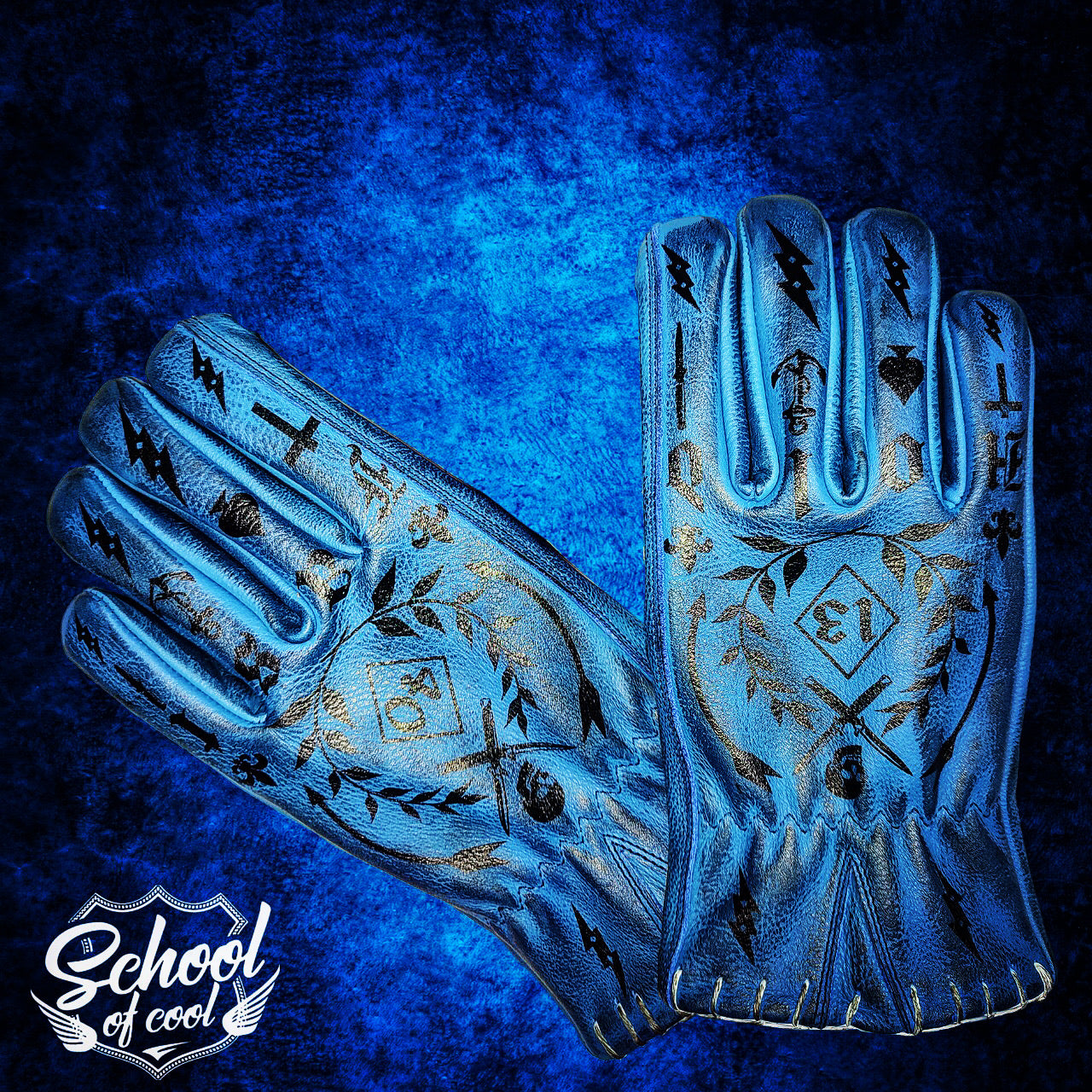 1340 TATTOO GLOVES - by HOLDFAST - BLUE