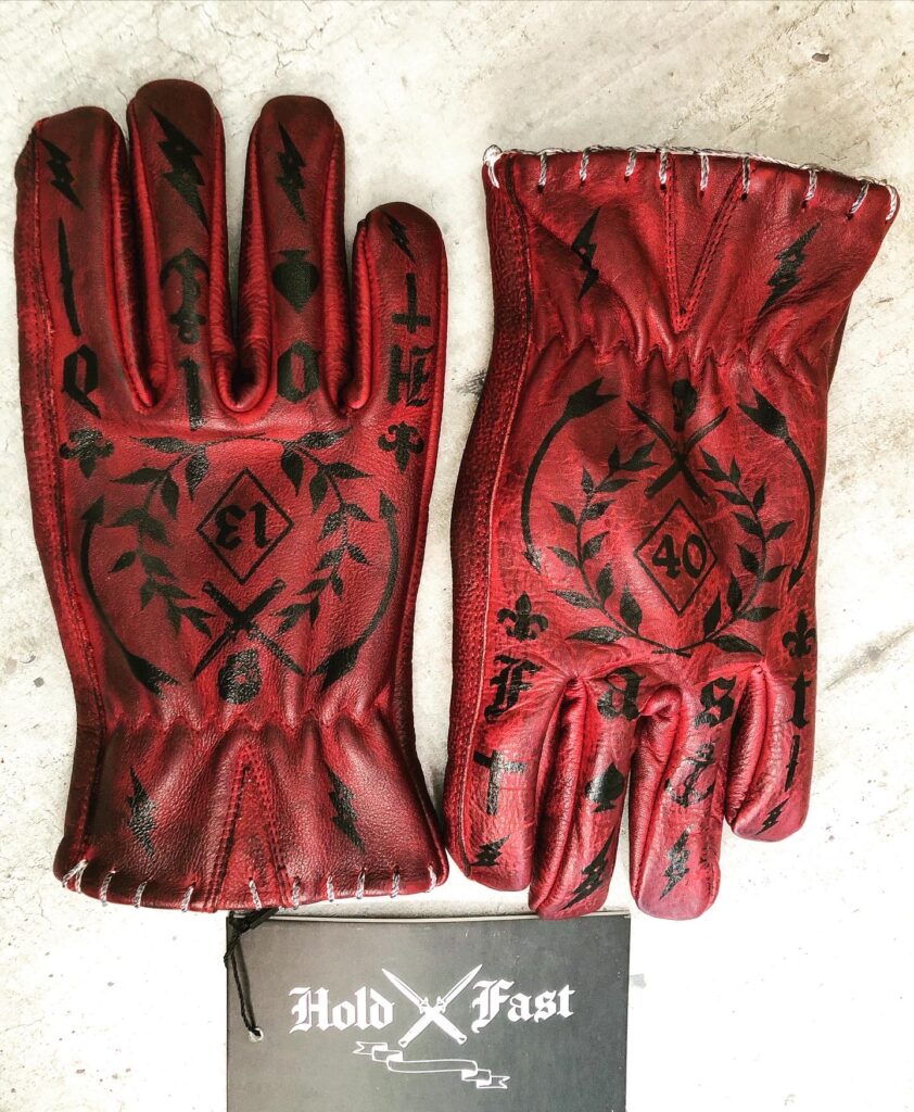 1340 TATTOO GLOVES - by HOLDFAST - RED