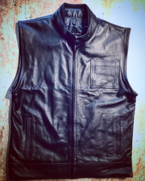 Hold Fast Street Black Leather Vest