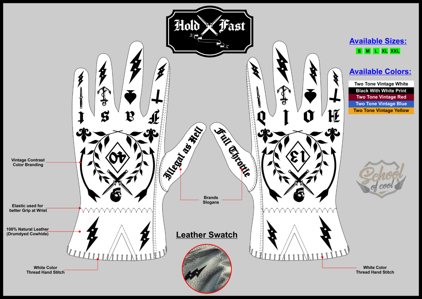 1340 TATTOO GLOVES - by HOLDFAST - BLACK